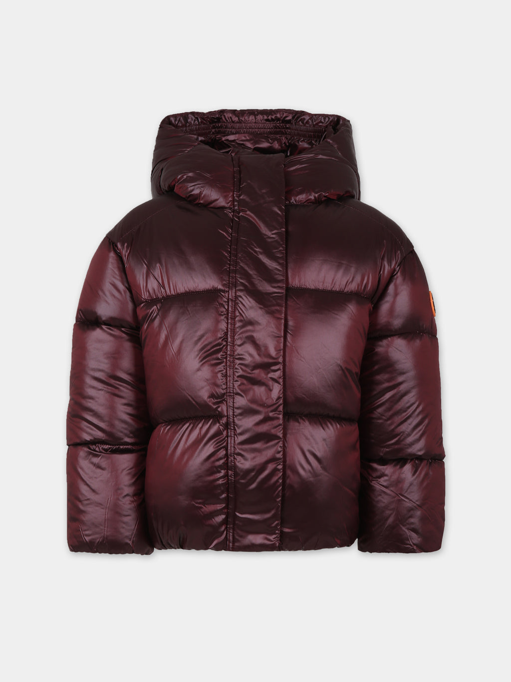 Burgundy Ili down jacket for girl with logo